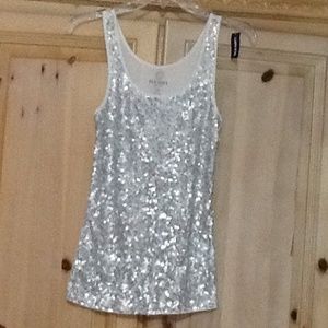 Ivory  tank with gray sequinsSOLD!!!!!