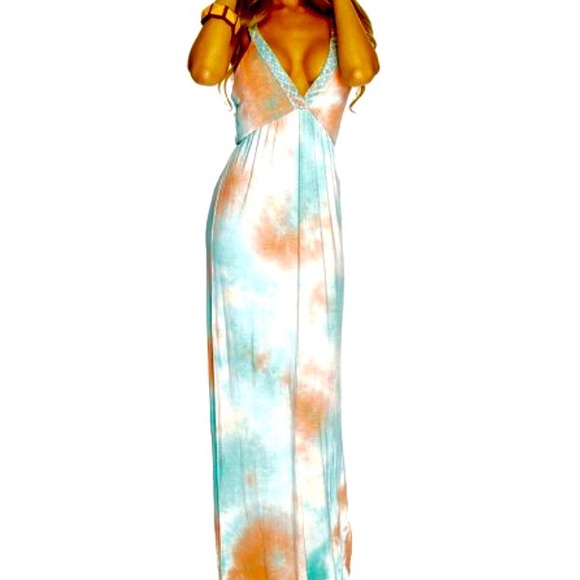 Boho hippie gypsy Tyedye maxi dress