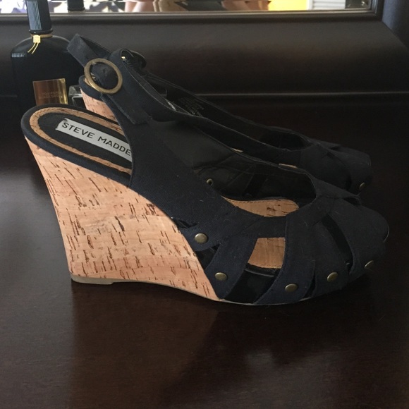 Steve Madden cork wedge heels
