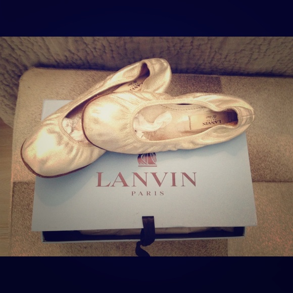 Lanvin silver ballet flats
