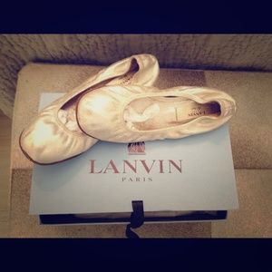 Lanvin silver ballet flats