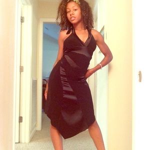 Black Stretchy asymmetrical dress