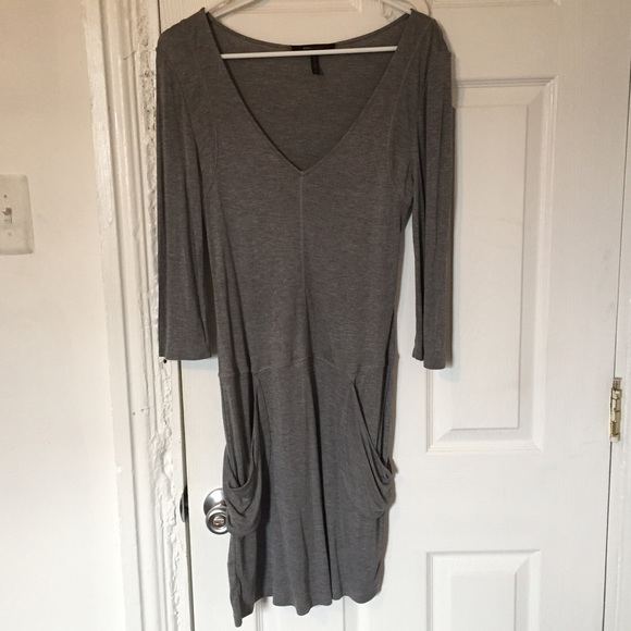 BCBG Maxazria grey dress with pockets