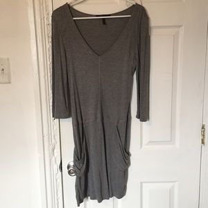 BCBG Maxazria grey dress with pockets
