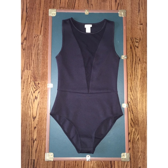 H&M Tops - H&M TREND Sexy Black Mesh Bodysuit size 4