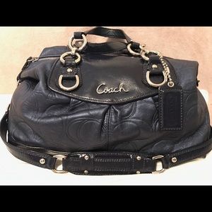 Coach embossed blue leather satchel. Rare find.