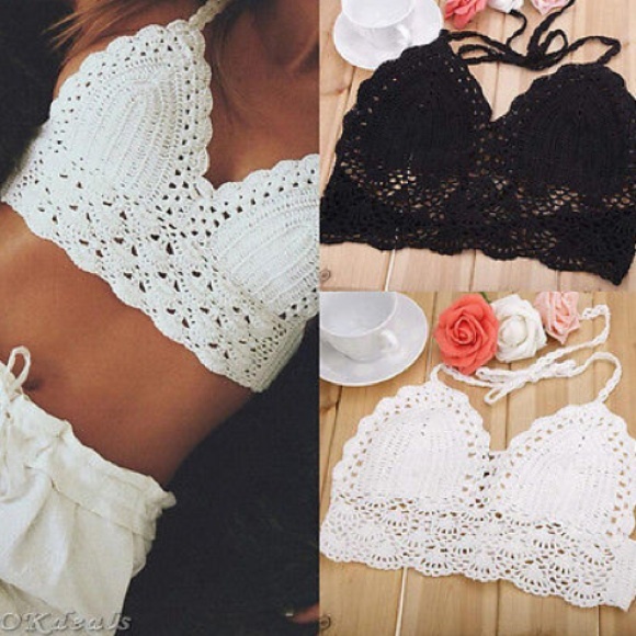 White crochet crop top