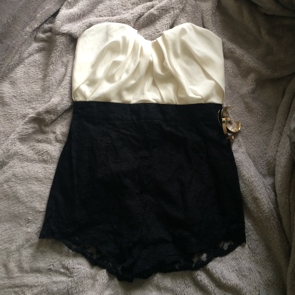 Asos cream lace romper