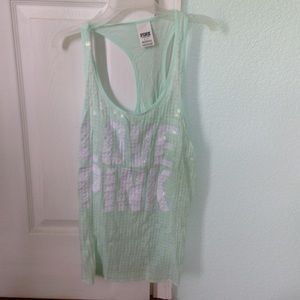 Sz small Victoria's Secret PINK tank. Mint green