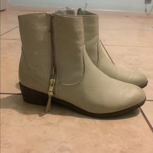 Grey white ankle booties