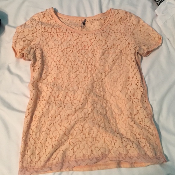 Lace front solid back peach