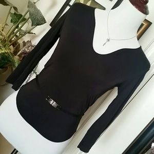 Bebe collection black quarter sleves top