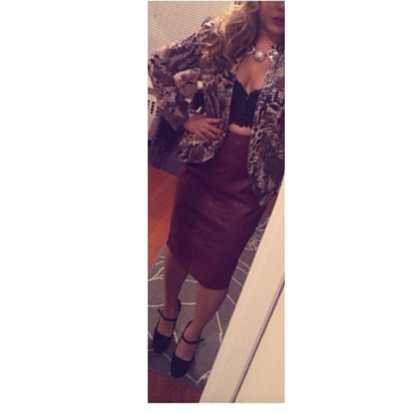 New York & Company Dresses & Skirts - 🎊SALE🎊 Burgundy faux leather skirt