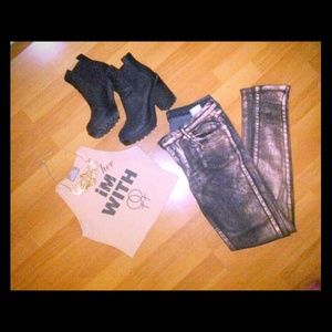 Levi's Copper metallic denim jeans