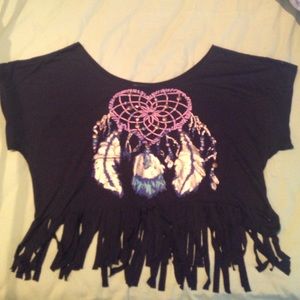 Dreamcatcher fringe crop top