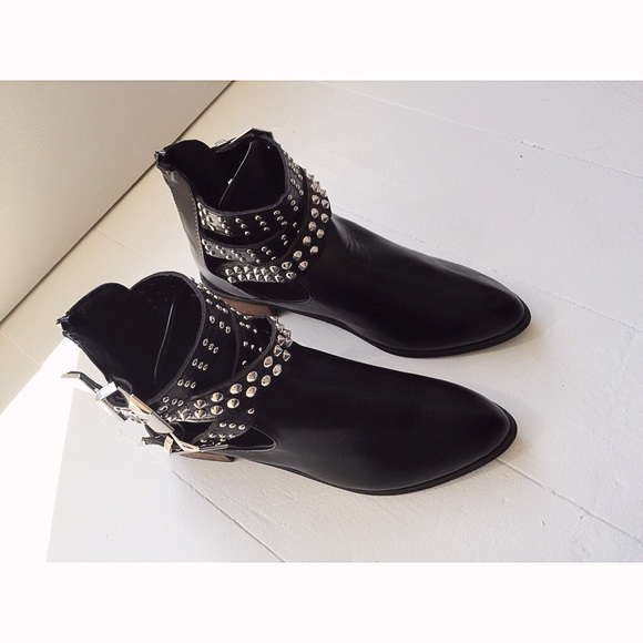 Studded Buckle Strap Booties