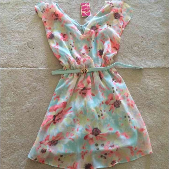 Candie's Spring bloom dress with belt