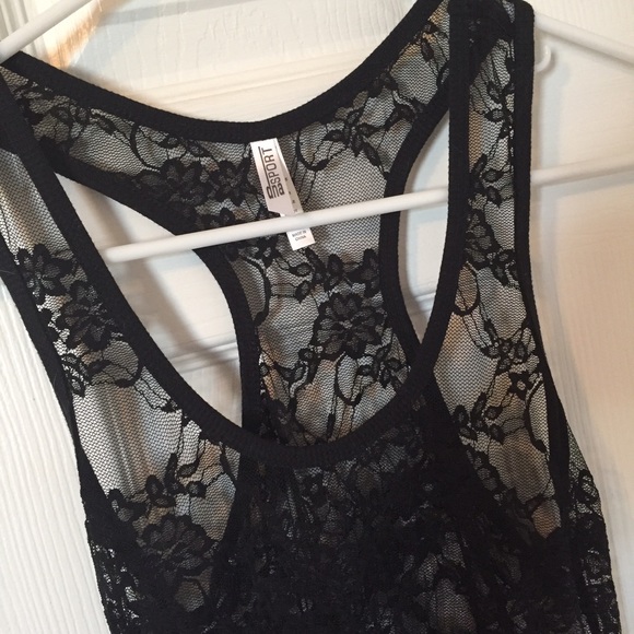 Black lace tank top
