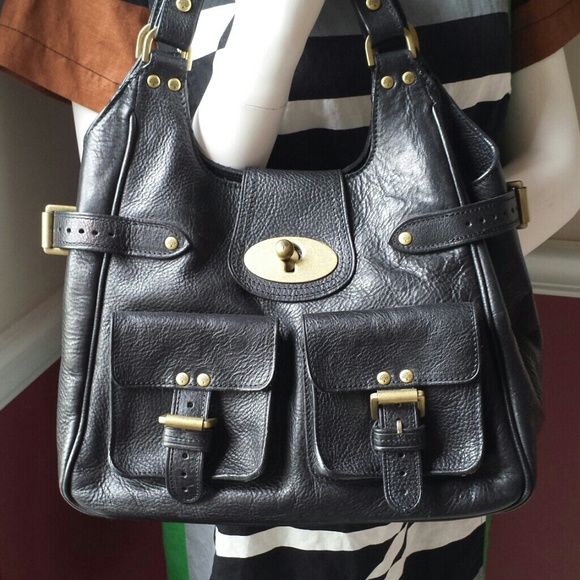 Mulberry Annie Darwin Leather Bag Black