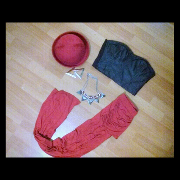 Forever21 Leather crop top