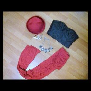 Forever21 Leather crop top