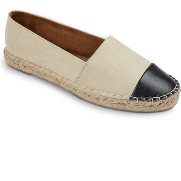 cream and black espadrilles