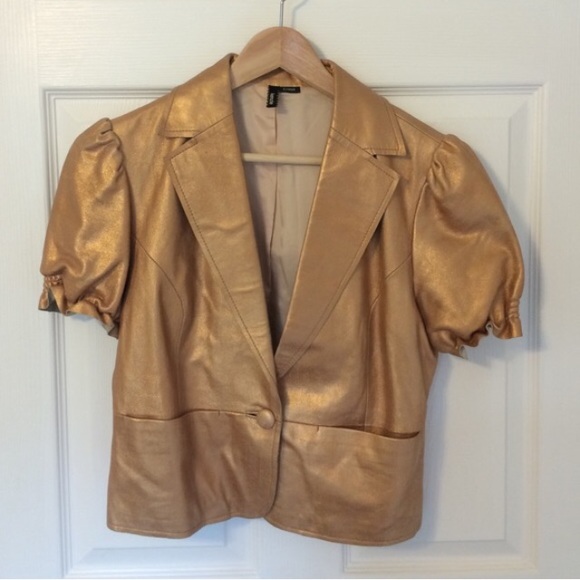 Gold leather jacket