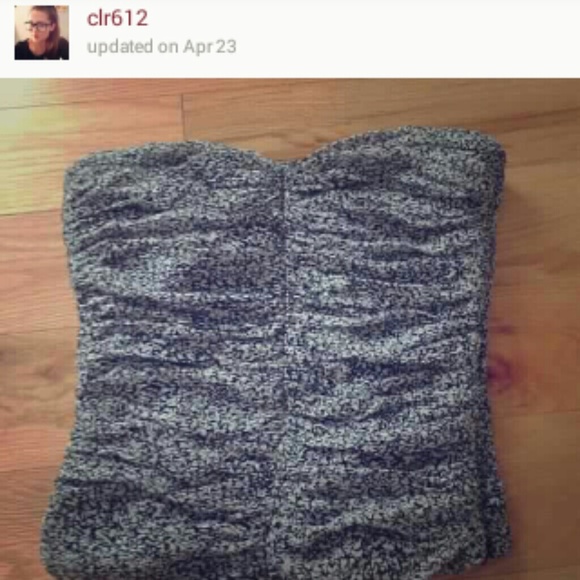 Tube top black an white