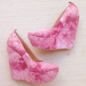 Pink Tye-Die Wedges