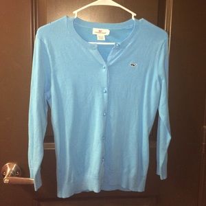 Vineyard vines 3/4 sleeve blue cardigan! Size sm