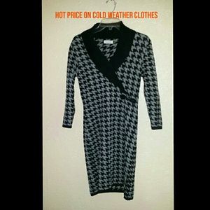 Calvin Klein Hounds tooth Sweater Dress