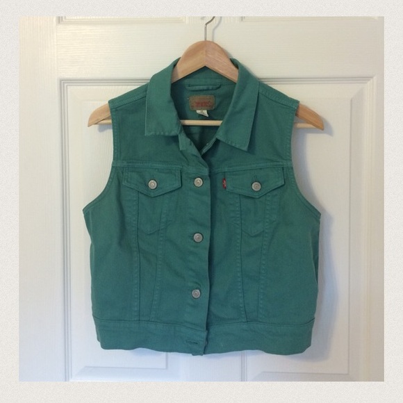Levi's Jackets & Blazers - Levi Teal Jean jacket vest