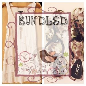 📦BUNDLED📦Ivory Tank Dress & Black Jewel Sandals