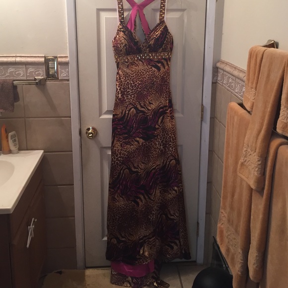 Animal print prom dress