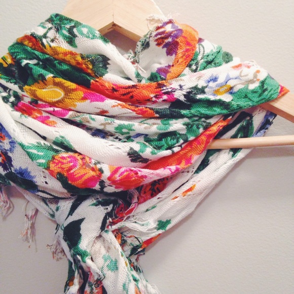 White Floral Scarf (available until Jan. 2) - Picture 3 of 3