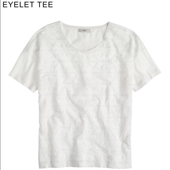 Jcrew eyelet tee in white xxs