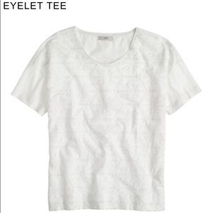 Jcrew eyelet tee in white xxs