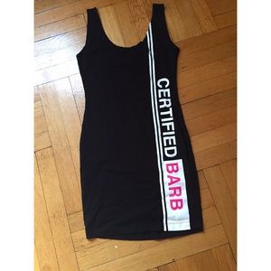 Nicki Minaj black & white dress