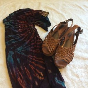 Tie dye shirt dress