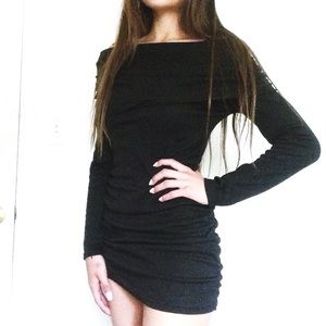 Black Off the Shoulder Bodycon Dress