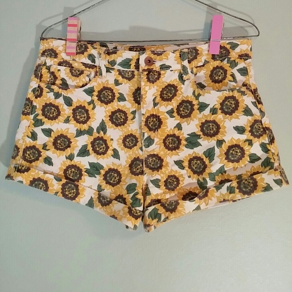 Forever 21 Denim - Sunflower cuffed shorts
