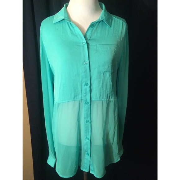 Free People button down tunic sheer bottom