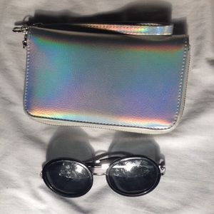 Round black rim hippie sunglasses