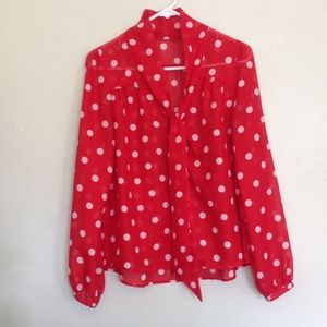 Polka dot button up blouse