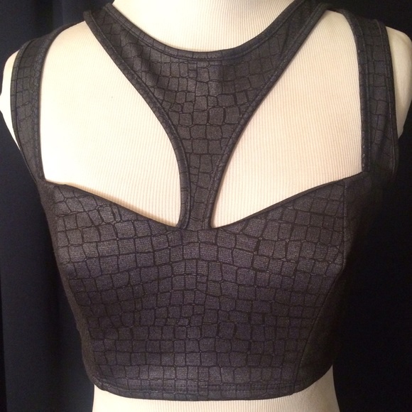 Nasty Gal cutout snakeskin top