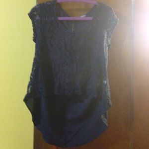 Charlotte Russe Lace/Silk Top