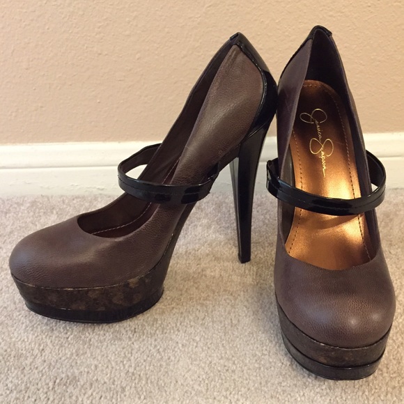 Jessica Simpson Cheetah Heels in Brown Black sz9