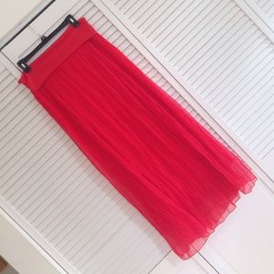 Red maxi skirt
