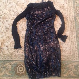 Cutout Shoulder Jessica Simpson Black Sequin