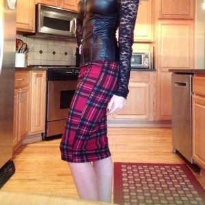 Plaid high waisted long body con